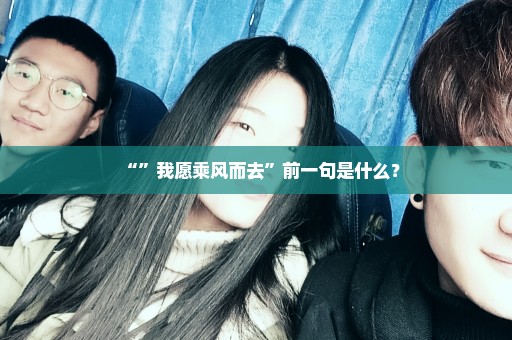 “”我愿乘风而去”前一句是什么？