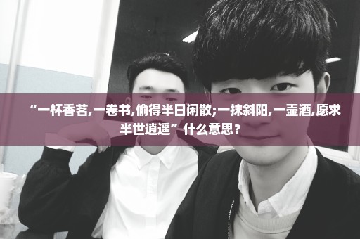 “一杯香茗,一卷书,偷得半日闲散;一抹斜阳,一壶酒,愿求半世逍遥”什么意思？