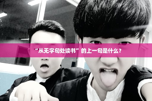 “从无字句处读书”的上一句是什么？
