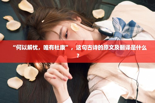 “何以解忧，唯有杜康”，这句古诗的原文及翻译是什么？