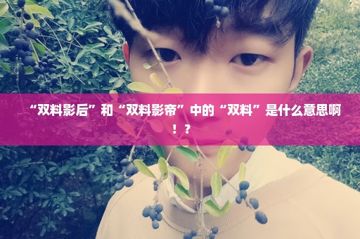 “双料影后”和“双料影帝”中的“双料”是什么意思啊！？
