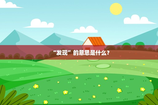 “发现”的意思是什么？