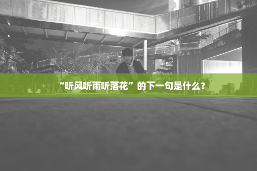 “听风听雨听落花”的下一句是什么？