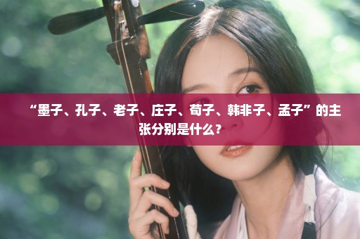 “墨子、孔子、老子、庄子、荀子、韩非子、孟子”的主张分别是什么？