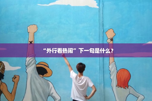 “外行看热闹”下一句是什么？