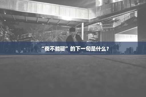 “夜不能寝”的下一句是什么？