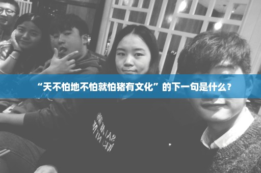 “天不怕地不怕就怕猪有文化”的下一句是什么？