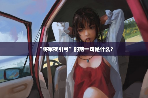 “将军夜引弓”的前一句是什么？