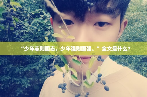 “少年志则国志，少年强则国强。”全文是什么？