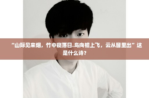 “山际见来烟，竹中窥落日.鸟向檐上飞，云从窗里出”这是什么诗？