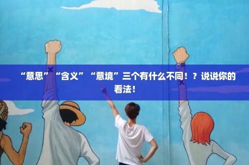 “意思”“含义”“意境”三个有什么不同！？说说你的看法！