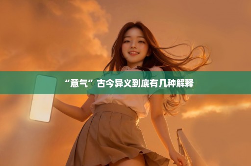 “意气”古今异义到底有几种解释