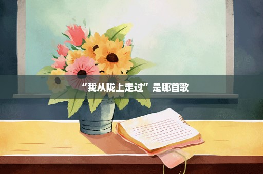 “我从陇上走过”是哪首歌