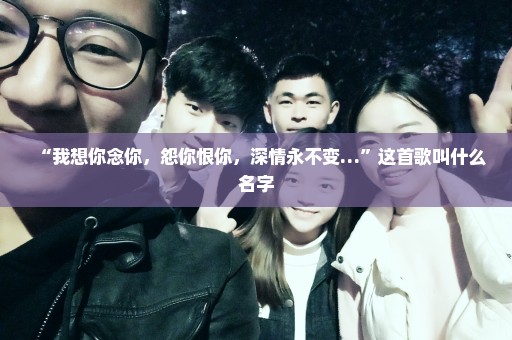 “我想你念你，怨你恨你，深情永不变…”这首歌叫什么名字