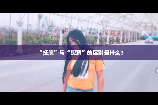 “抚慰”与“慰藉”的区别是什么？