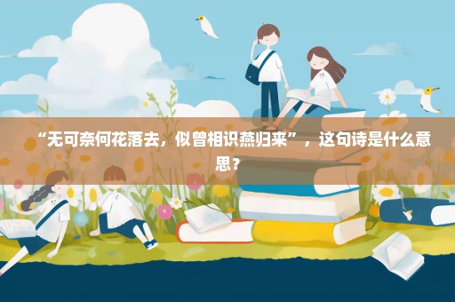 “无可奈何花落去，似曾相识燕归来”，这句诗是什么意思？