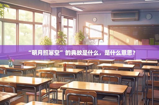 “明月照寒空”的典故是什么，是什么意思？