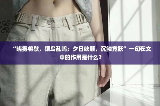 “晓雾将歇，猿鸟乱鸣；夕日欲颓，沉鳞竞跃”一句在文中的作用是什么？