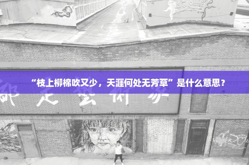 “枝上柳棉吹又少，天涯何处无芳草”是什么意思？