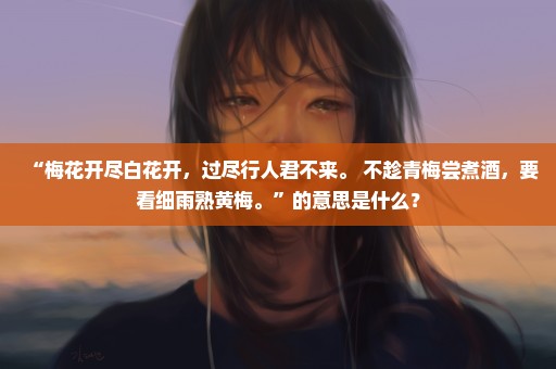 “梅花开尽白花开，过尽行人君不来。 不趁青梅尝煮酒，要看细雨熟黄梅。”的意思是什么？
