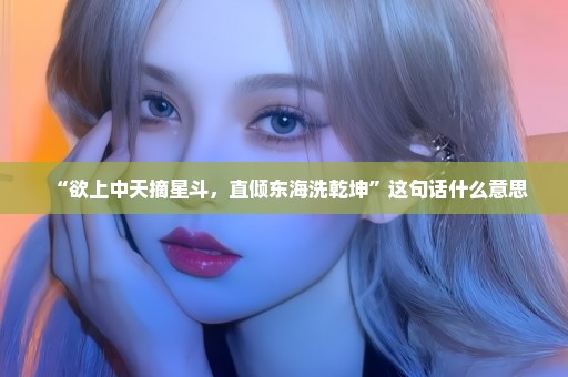 “欲上中天摘星斗，直倾东海洗乾坤”这句话什么意思