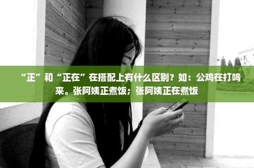 “正”和“正在”在搭配上有什么区别？如：公鸡在打鸣来。张阿姨正煮饭；张阿姨正在煮饭