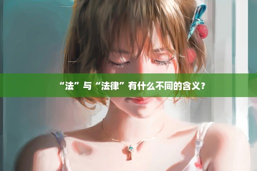 “法”与“法律”有什么不同的含义？