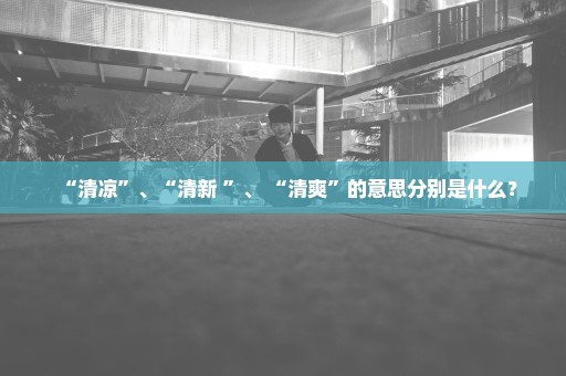 “清凉”、“清新 ”、 “清爽”的意思分别是什么？