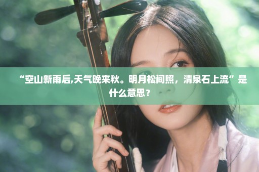 “空山新雨后,天气晚来秋。明月松间照，清泉石上流”是什么意思？