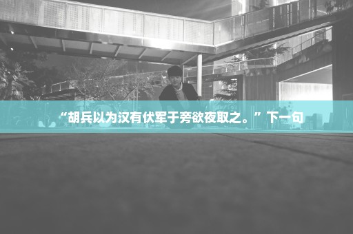 “胡兵以为汉有伏军于旁欲夜取之。”下一句
