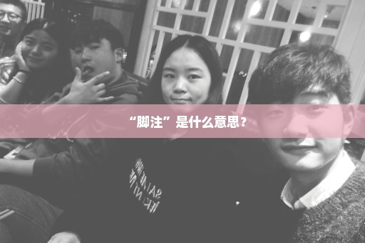 “脚注”是什么意思？