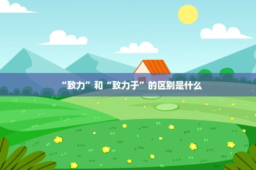 “致力”和“致力于”的区别是什么