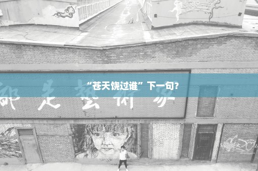 “苍天饶过谁”下一句？