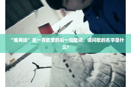 “难再续”是一首歌里的后一句歌词，请问歌的名字是什么？