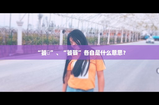 “饕鬄”、“饕餮”各自是什么意思？