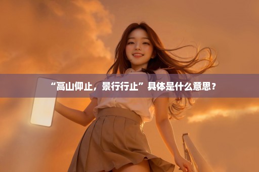 “高山仰止，景行行止”具体是什么意思？