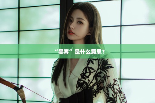 “黑客”是什么意思？