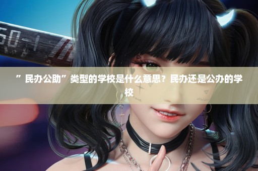 ”民办公助”类型的学校是什么意思？民办还是公办的学校