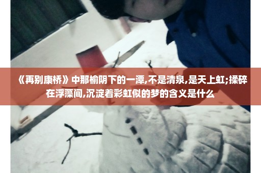 《再别康桥》中那榆阴下的一潭,不是清泉,是天上虹;揉碎在浮藻间,沉淀着彩虹似的梦的含义是什么