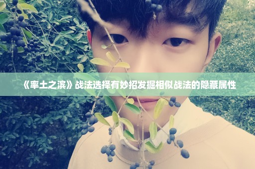 《率土之滨》战法选择有妙招发掘相似战法的隐藏属性