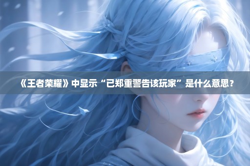 《王者荣耀》中显示“已郑重警告该玩家”是什么意思？