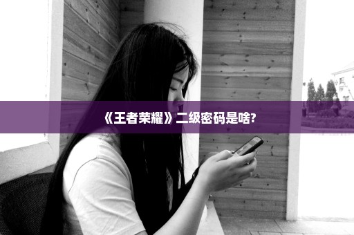 《王者荣耀》二级密码是啥?