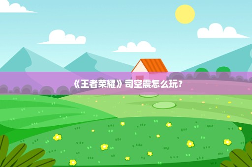 《王者荣耀》司空震怎么玩？
