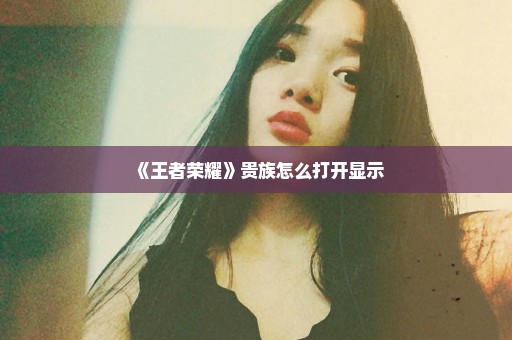 《王者荣耀》贵族怎么打开显示