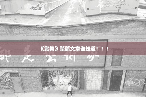《赏梅》整篇文章谁知道！！！