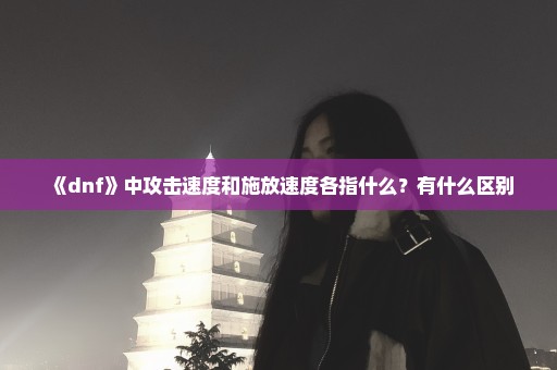 《dnf》中攻击速度和施放速度各指什么？有什么区别