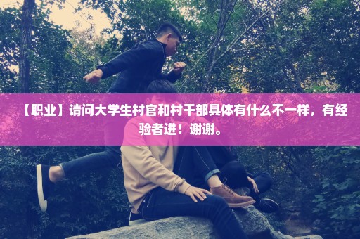 【职业】请问大学生村官和村干部具体有什么不一样，有经验者进！谢谢。
