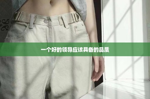 一个好的领导应该具备的品质