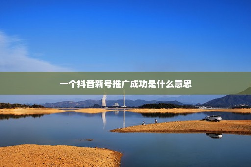 一个抖音新号推广成功是什么意思
