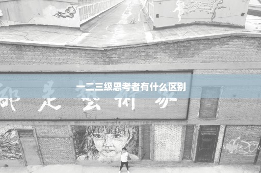 一二三级思考者有什么区别